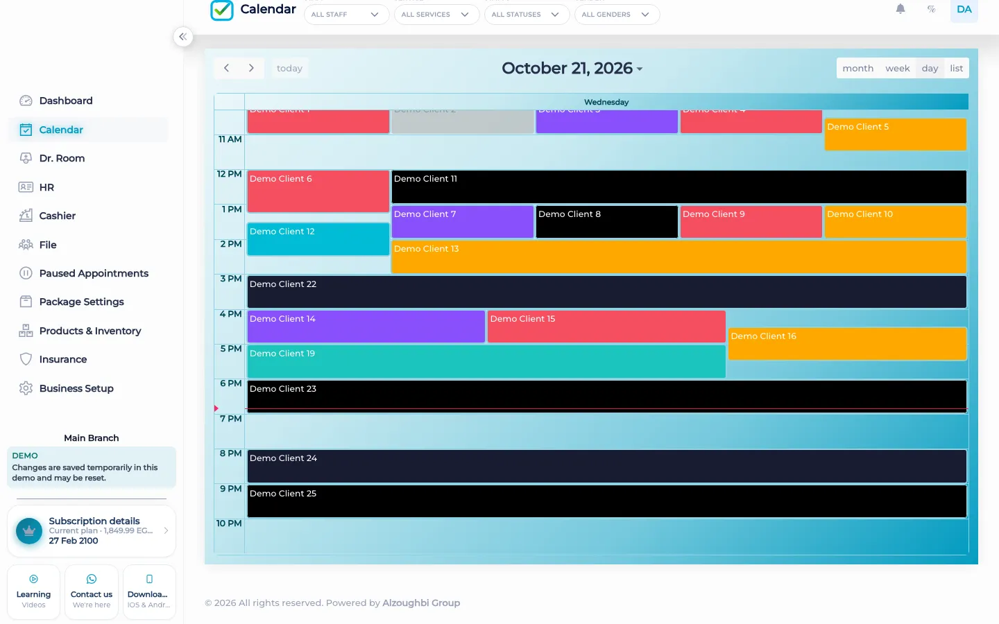 The paused appointments list with filters