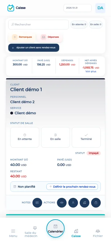 La caisse BOC sur un téléphone