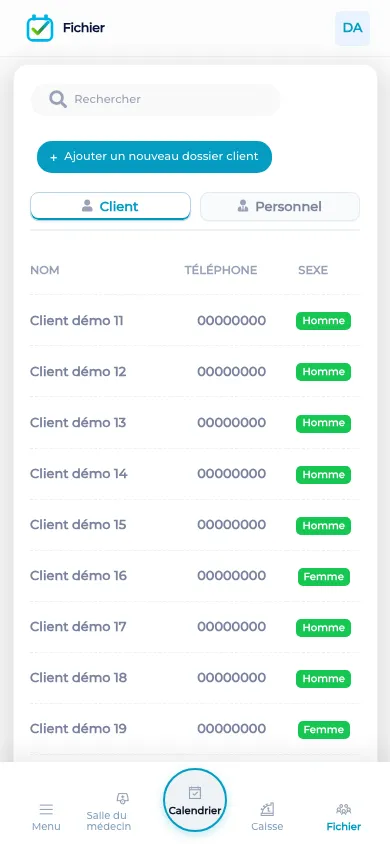 Un dossier client BOC sur un téléphone