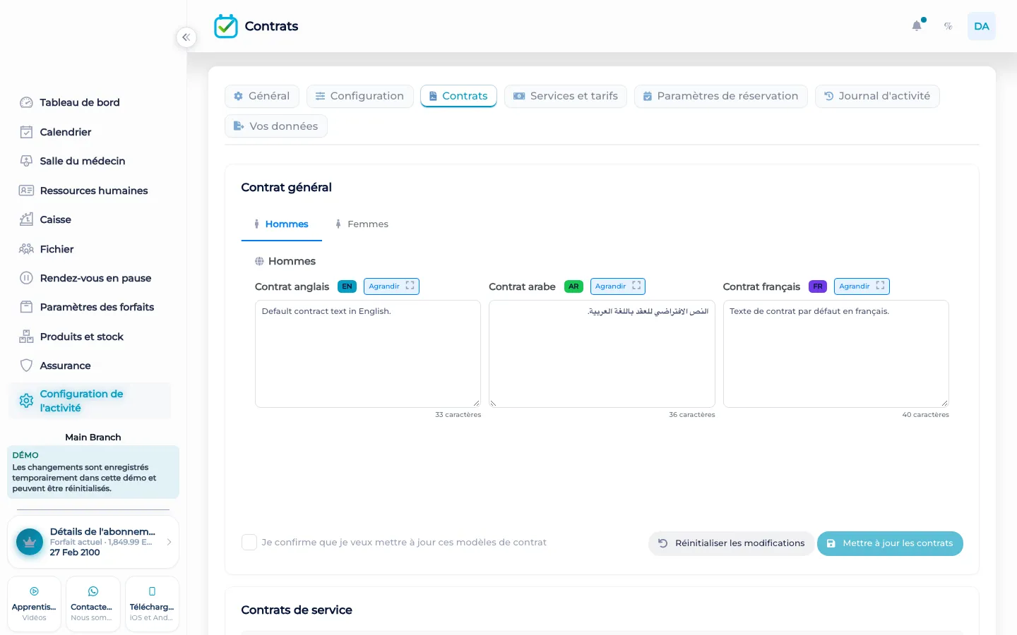 Contrats sur un dossier client BOC