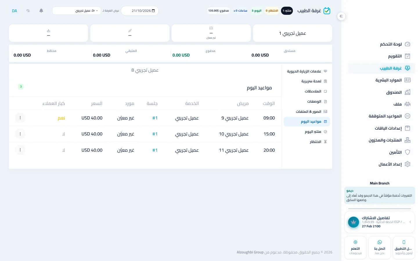 طابور غرفة الطبيب لليوم في BOC