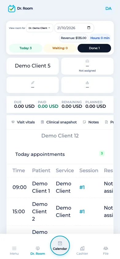 The BOC doctor room on a phone