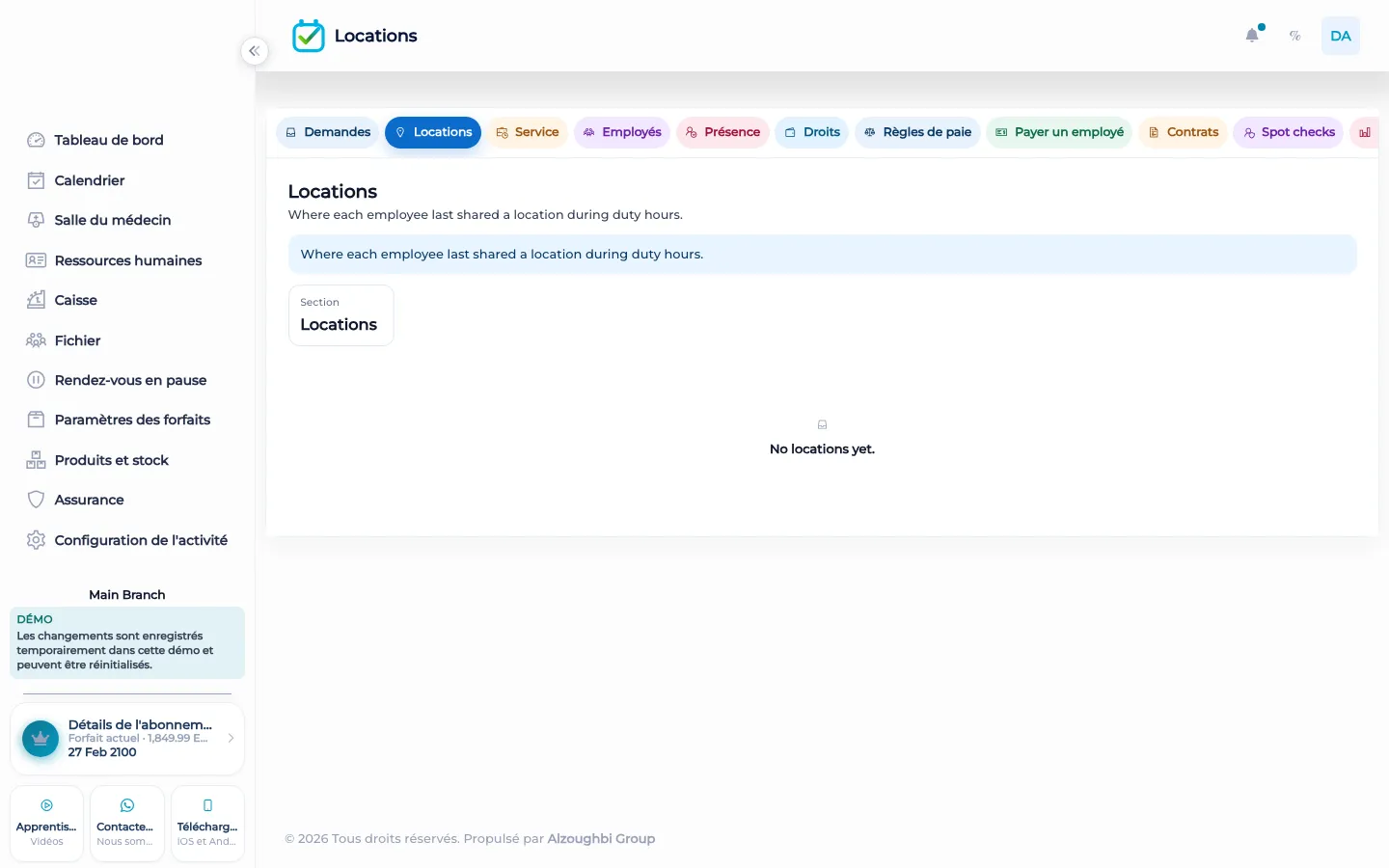 Une zone de site utilisée pour la présence BOC