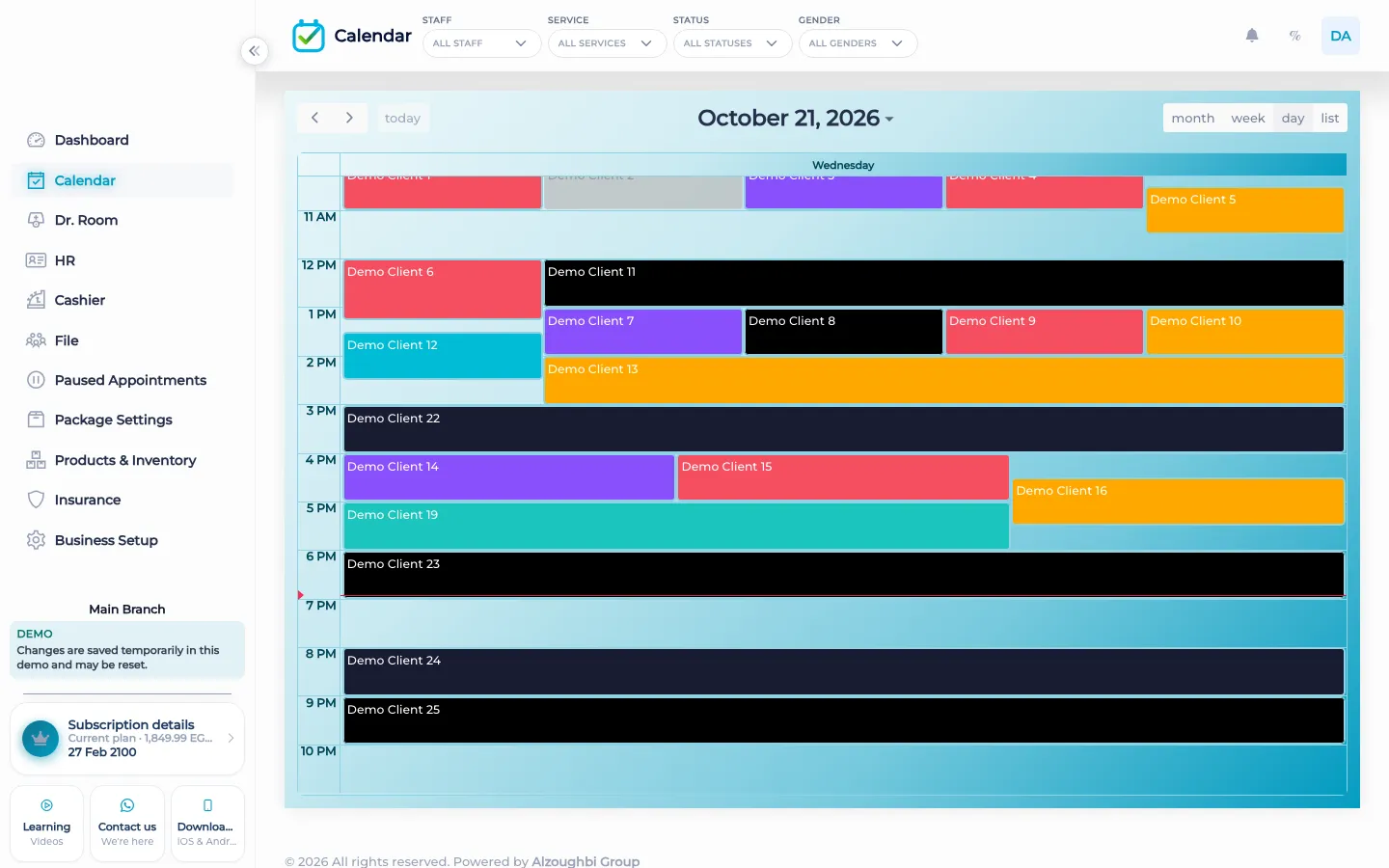 The BOC calendar on a phone-sized workspace