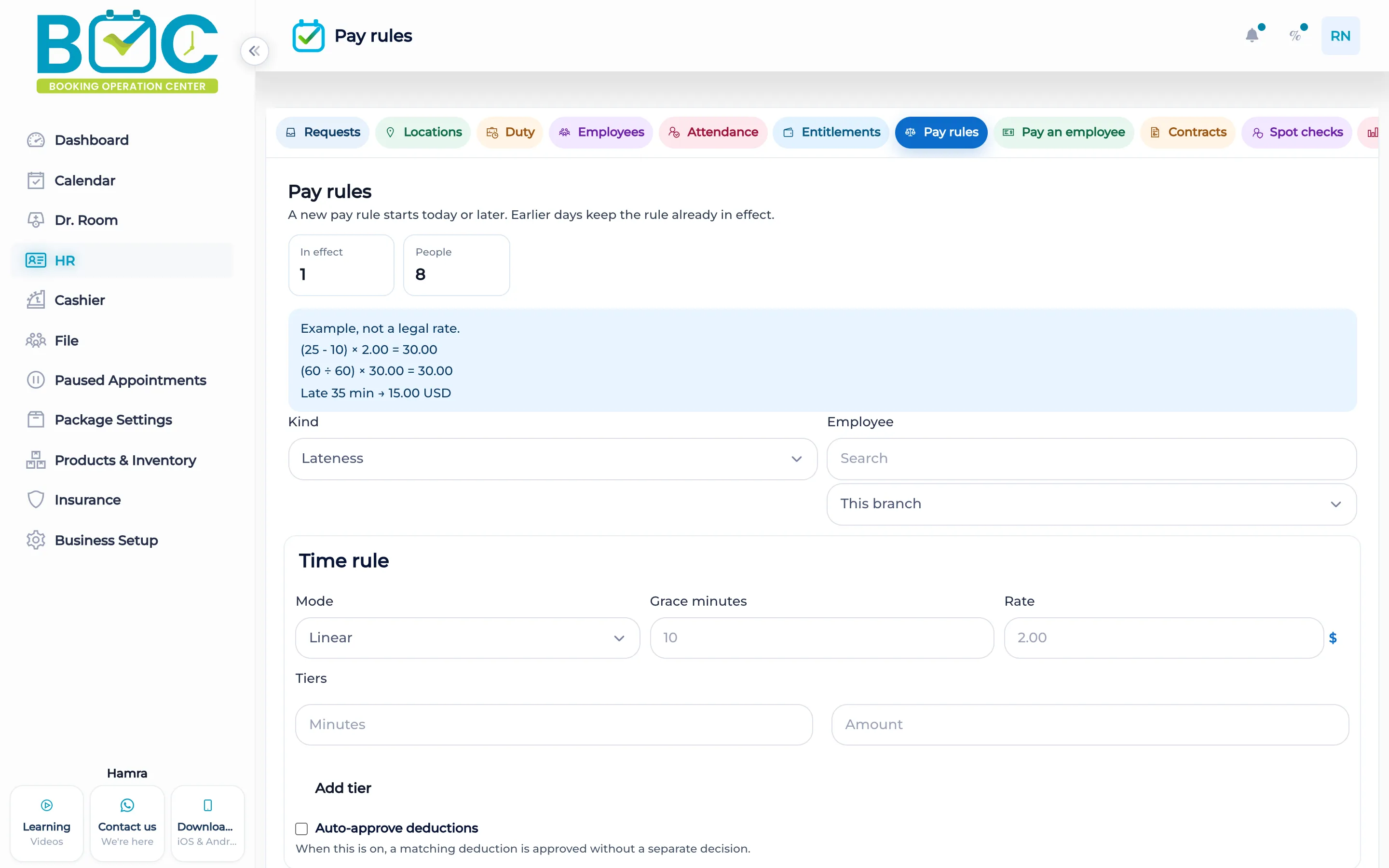 A pay rule and its example