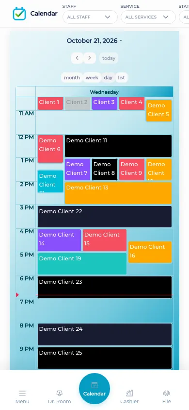 The BOC calendar on a phone