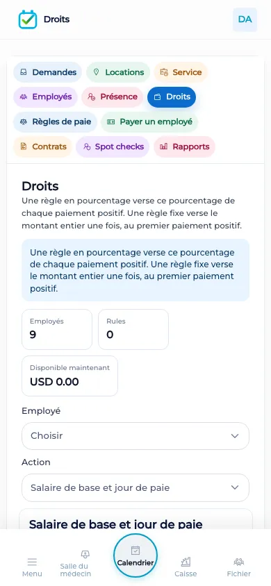 Commission BOC sur un téléphone